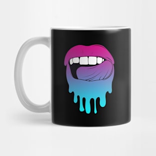 Vaporwave Dripping Lips Licking Teeth Mug